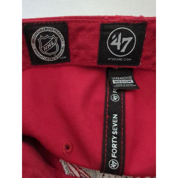 '47 Washington Capitals Red White Black Emboidered Logo NHL Cap Size Medium - Picture 6 of 8